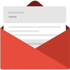 Иконка: раскрытый красный конверт с белым письмом внутри